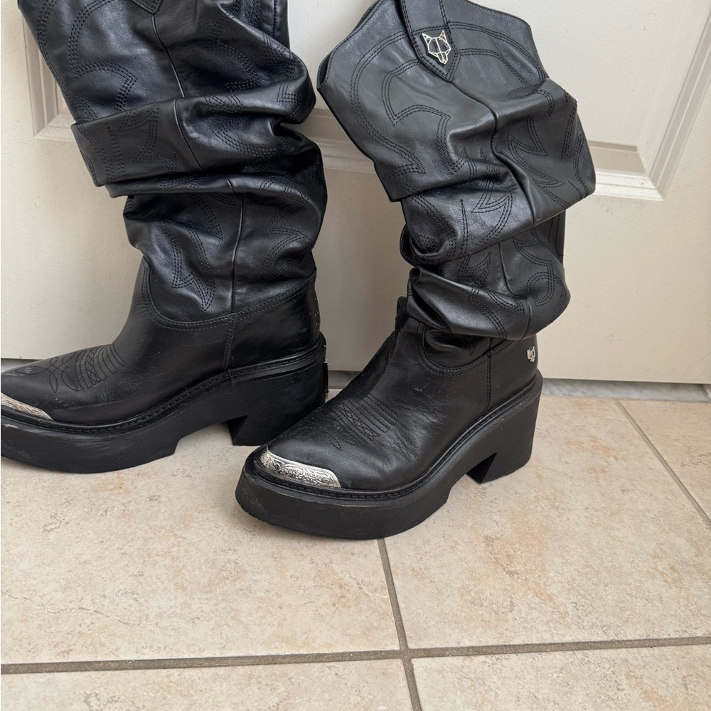 Naked Wolfe Women's Black Leather Boots